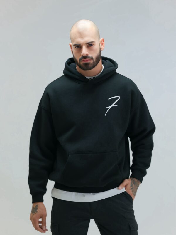 Drop Shoulder Hoodie - Black