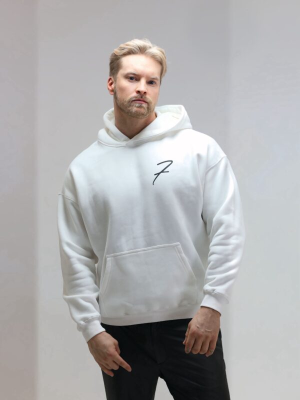 Drop Shoulder Hoodie - White