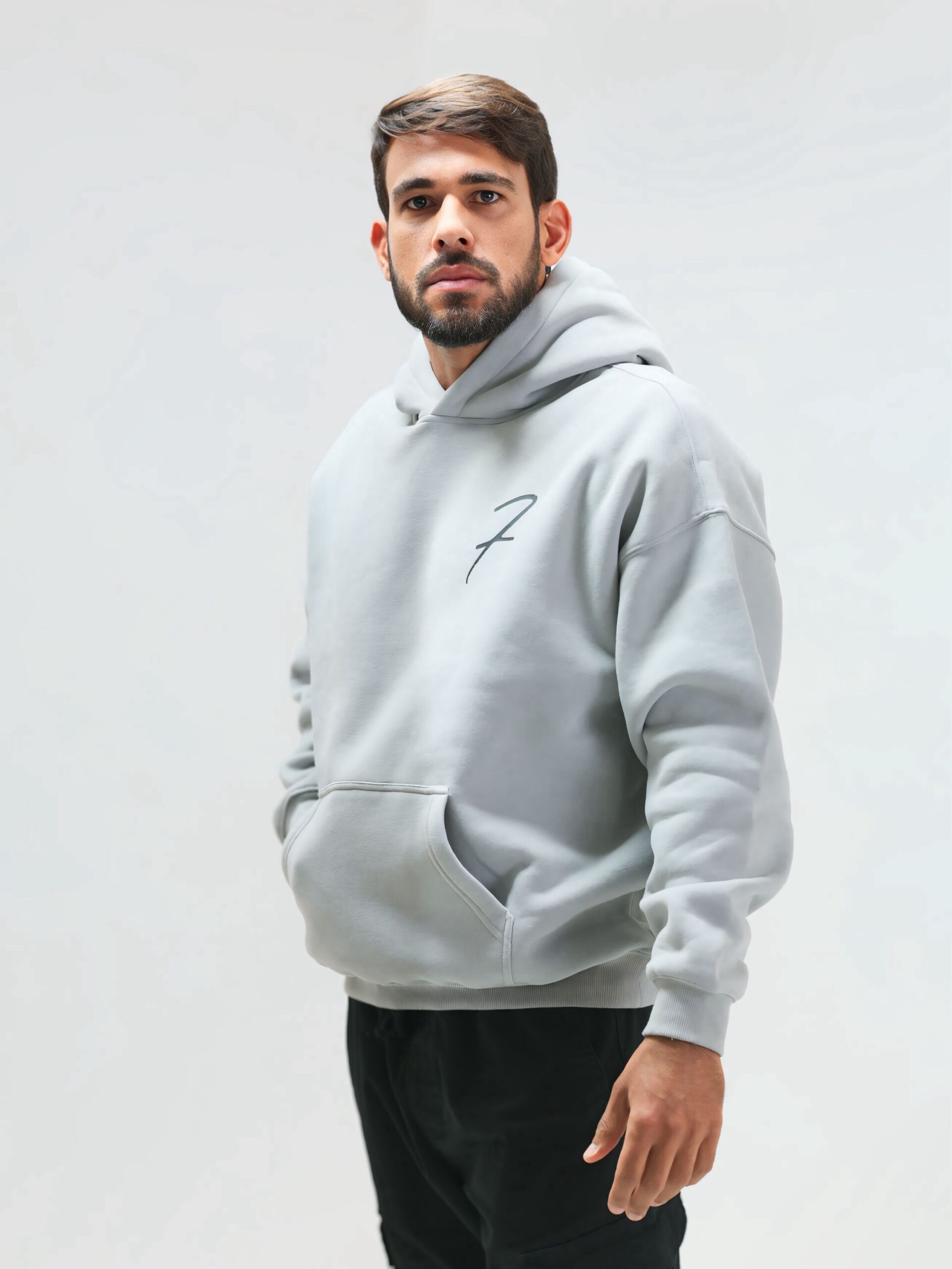 Drop Shoulder Hoodie - Dark Gray