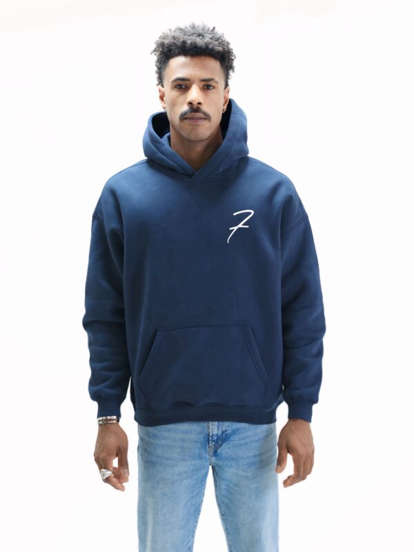 Drop Shoulder Hoodie - Navy Blue