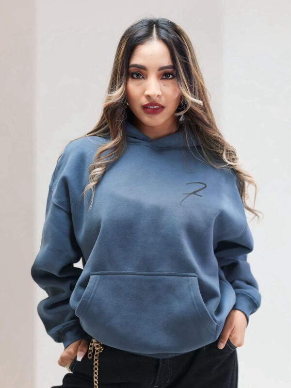 Drop Shoulder Hoodie - Light Blue