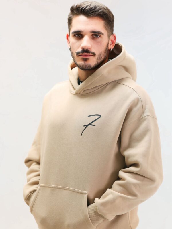 Drop Shoulder Hoodie - Beige