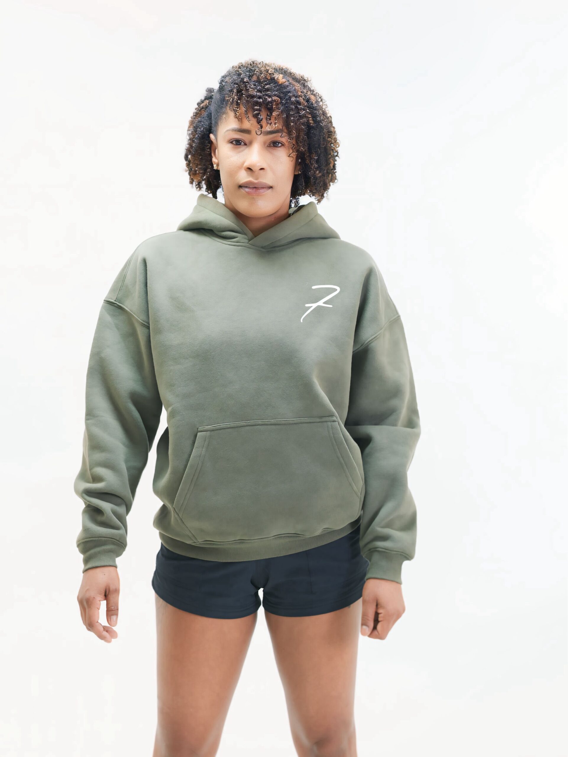 Drop Shoulder hoodie - Army Green