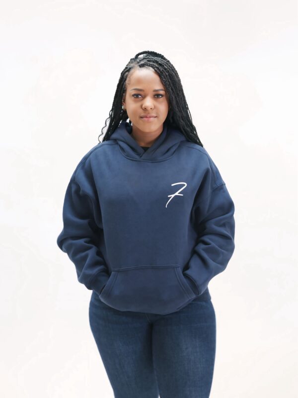 Drop Shoulder Hoodie - Navy blue