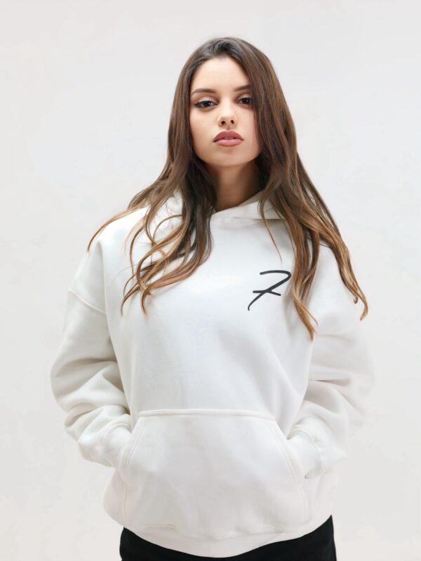 Drop Shoulder Hoodie - White