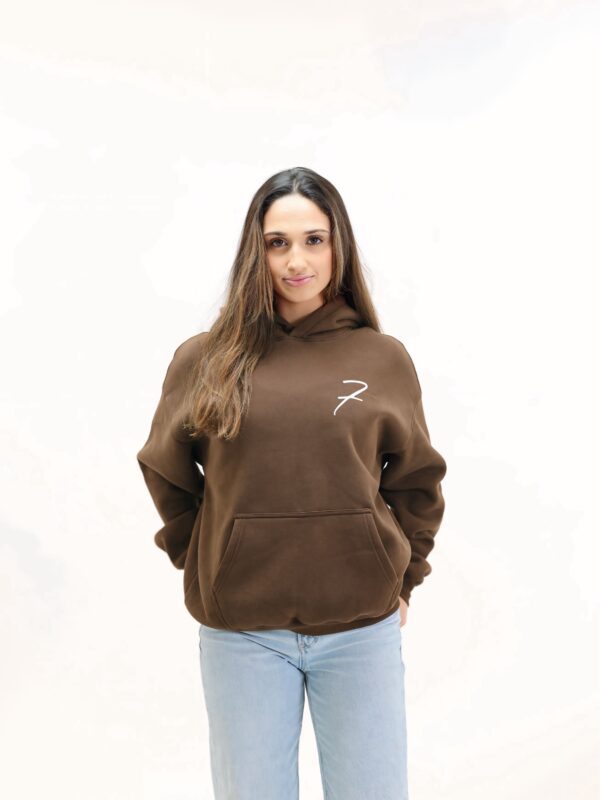 Drop Shoulder Hoodie - Brown