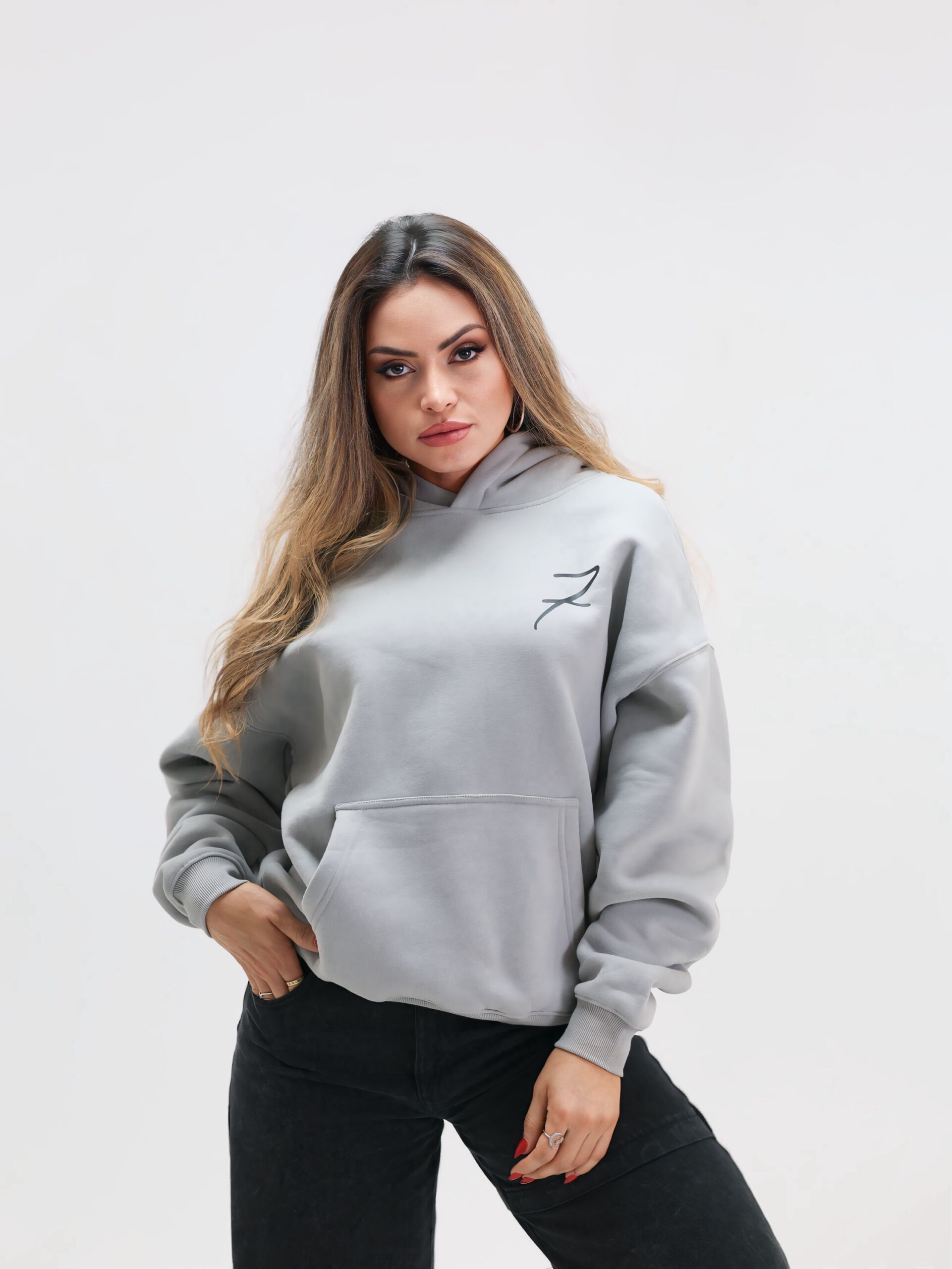 Drop Shoulder Hoodie - Dark Gray