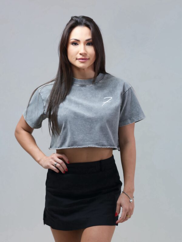 Cropt Top T-shirt - Grey