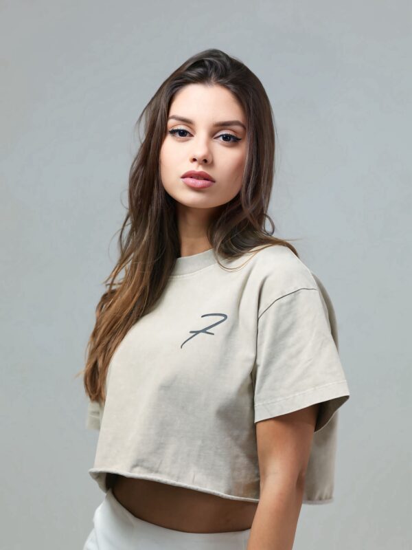 Cropt Top T-shirt – Beige