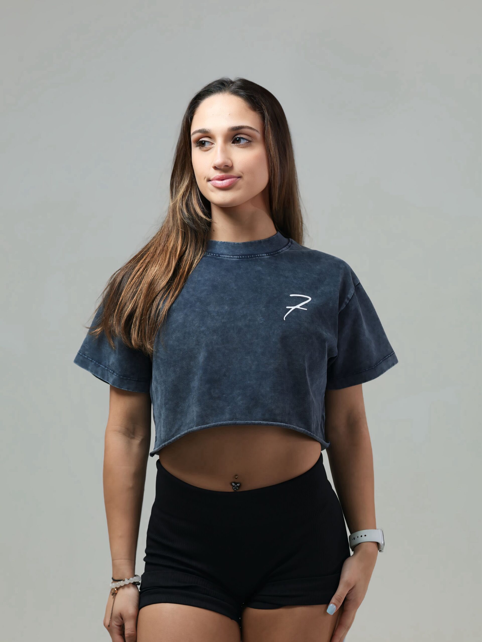 Cropt Top Tshirt - Blue