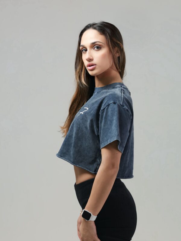 Cropt Top T-shirt - Grafiti Grey