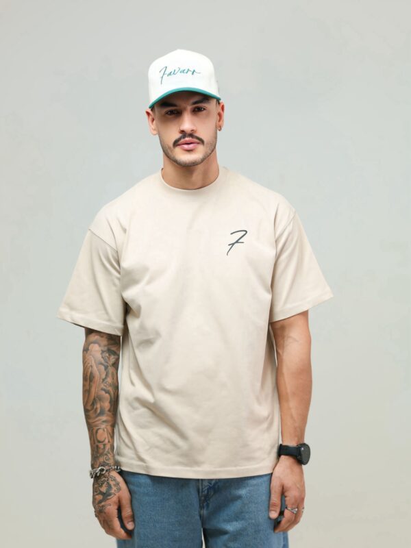 Drop Shoulder T-shirt - Beige