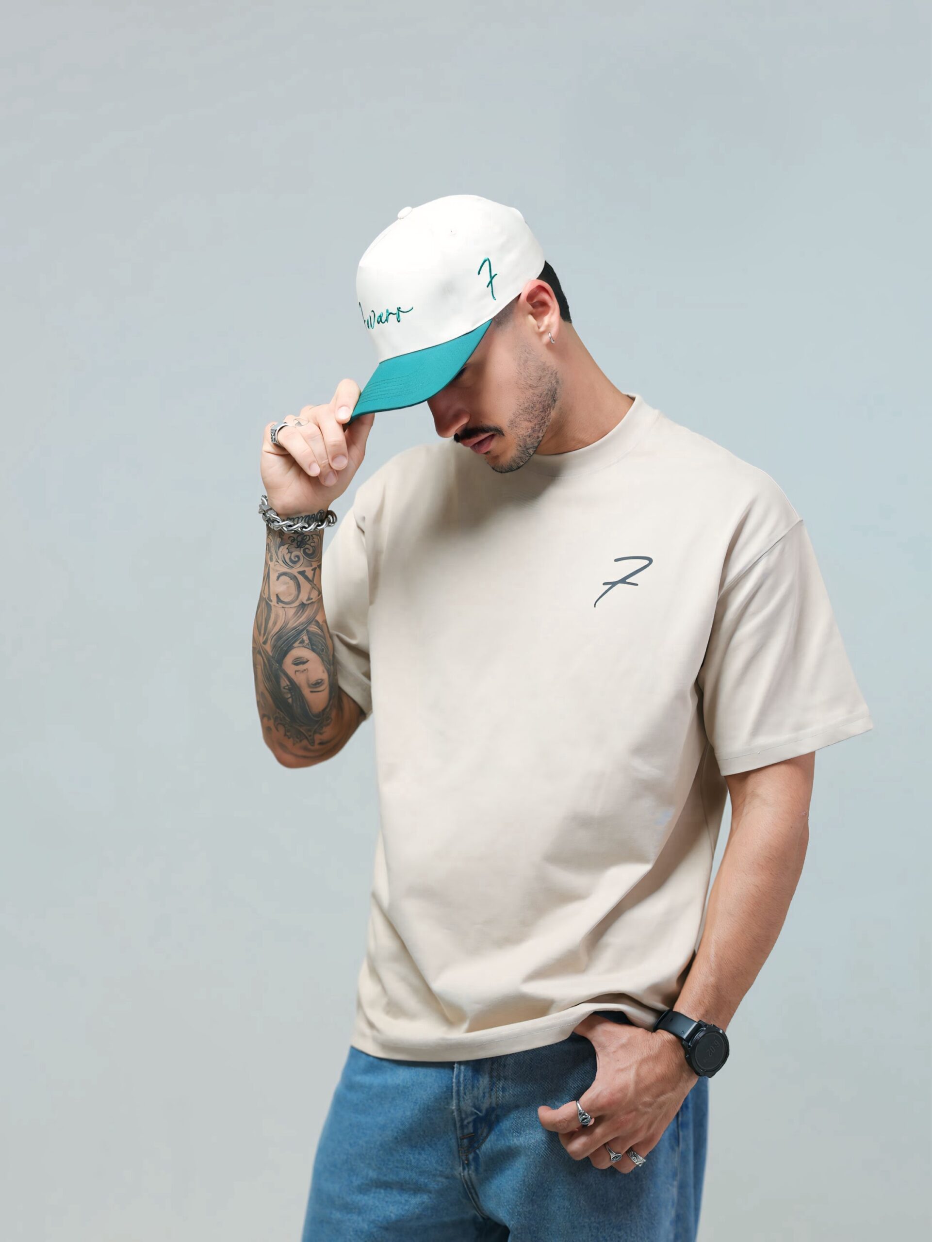 Favaro Hat - Beige and Green