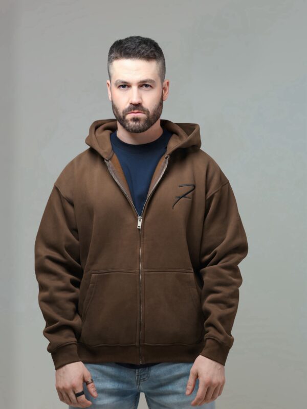 Zipper Hoodie - Brown